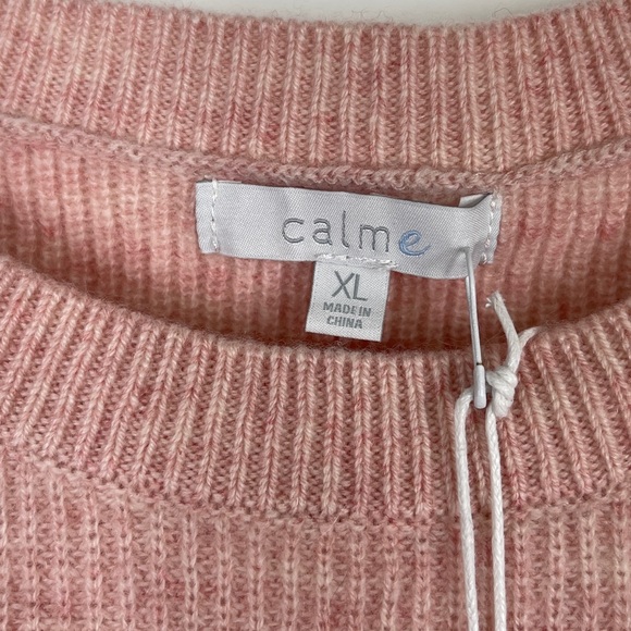 JOHNNY WAS CALME 100% Cashmere Ribbed Pullover Sweater NEW Size XL Blush Pink - Picture 8 of 10